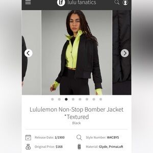 Lululemon non stop bomber jacket